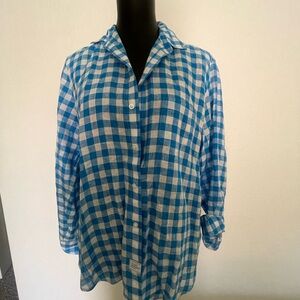 Frank & Eileen Blue and white check/gingham